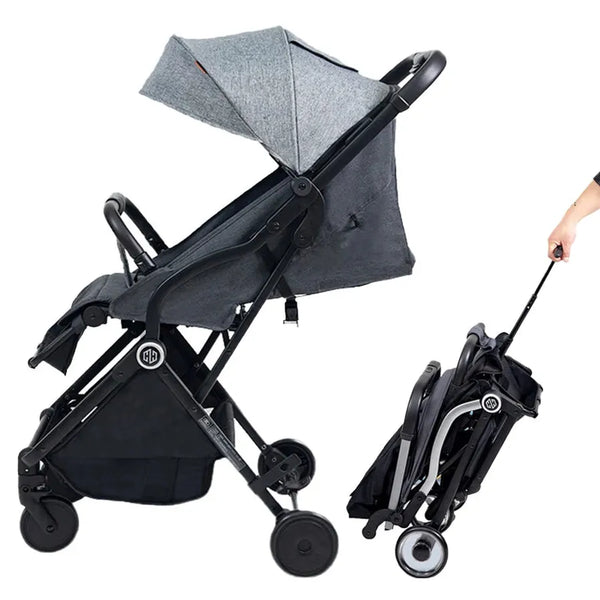 HKM-877971 Lightweight Folding Red Stroller for Toddlers with 4 Wheels and Comfortable Design