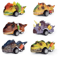 HKM-878035 Dinosaur Pull Back Car - Multi-Style Friction Toy for Kids Ages 5 and Up, PVC Material, Convenient Packaging