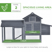 HKM-8780733 Outdoor Solid Wood Chicken Coop Kit with Ventilation - Gray Enclosed House