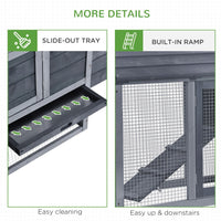 HKM-8780733 Outdoor Solid Wood Chicken Coop Kit with Ventilation - Gray Enclosed House