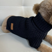 HKM-8782653 Cozy Pet Turtleneck Knitting Sweater for Cats and Dogs in Gray, Black, Yellow - Plush British Style