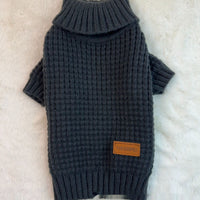 HKM-8782653 Cozy Pet Turtleneck Knitting Sweater for Cats and Dogs in Gray, Black, Yellow - Plush British Style
