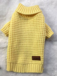 HKM-8782653 Cozy Pet Turtleneck Knitting Sweater for Cats and Dogs in Gray, Black, Yellow - Plush British Style