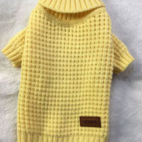 HKM-8782653 Cozy Pet Turtleneck Knitting Sweater for Cats and Dogs in Gray, Black, Yellow - Plush British Style