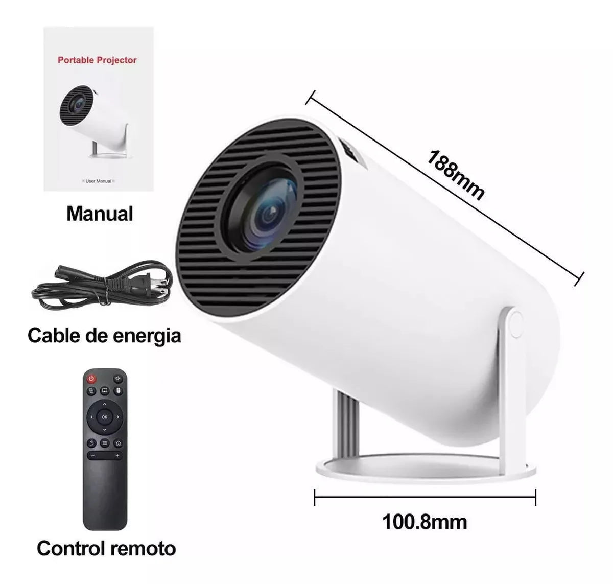 HKM-878291 Portable Mini 1080p and 4K Android Projector - Hy300 Pro Model