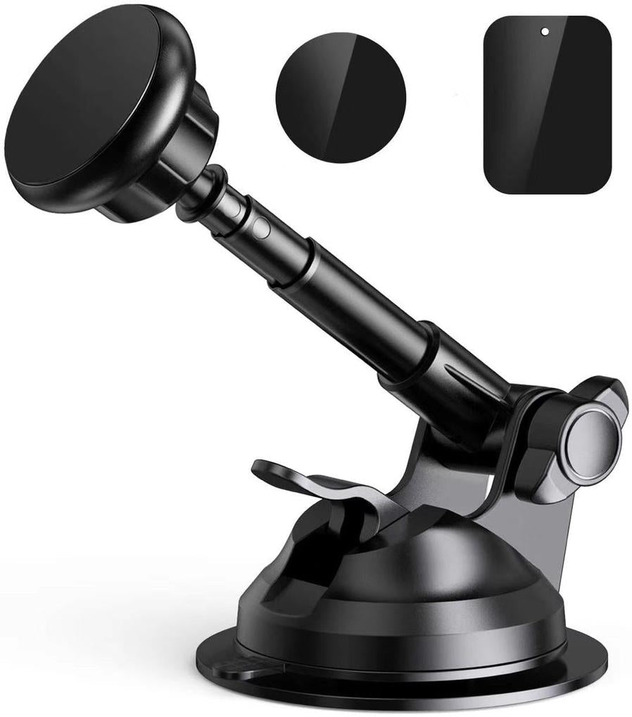 HKM-878483 360-Degree Rotating Suction Cup Telescopic Magnet Phone Holder for Cars, Home, and Office