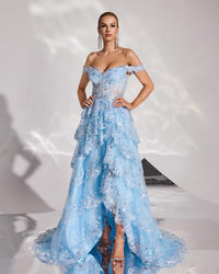 HKM-878483 Elegant Blue Evening Gown for Women - Model EZ25185