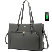 HKM-878483 Women’s Fashion Tote Bag with USB Port for 15.6 Inch Laptops