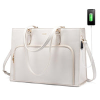 HKM-878483 Women’s Fashion Tote Bag with USB Port for 15.6 Inch Laptops