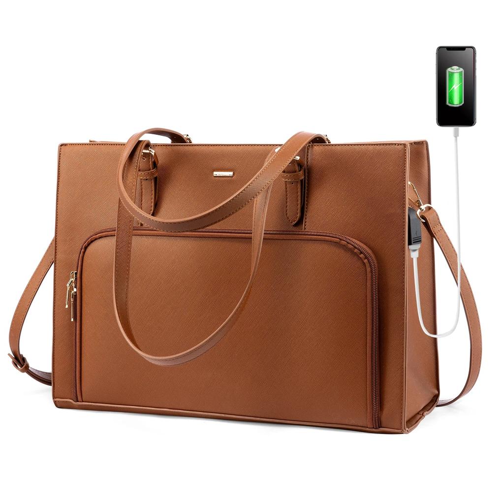 HKM-878483 Women’s Fashion Tote Bag with USB Port for 15.6 Inch Laptops