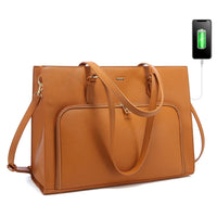 HKM-878483 Women’s Fashion Tote Bag with USB Port for 15.6 Inch Laptops