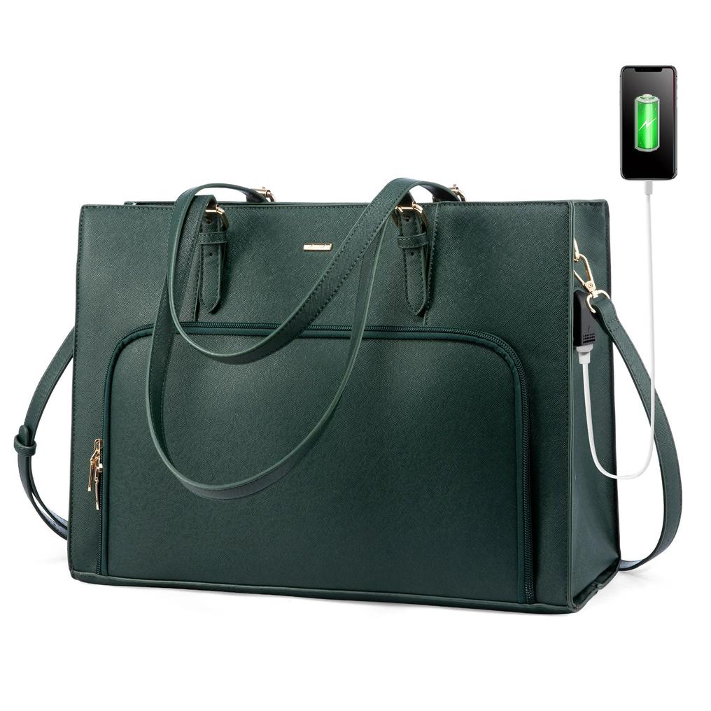 HKM-878483 Women’s Fashion Tote Bag with USB Port for 15.6 Inch Laptops