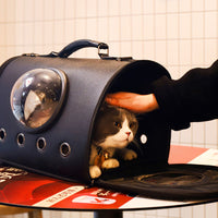 HKM-8786493 Portable Large-Capacity Cat and Dog Bag with Stylish Leather Design