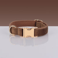 HKM-8786621 Velvet Pet Dog Collar Set with Bow, Chest Harness, and Hand-Holding Rope