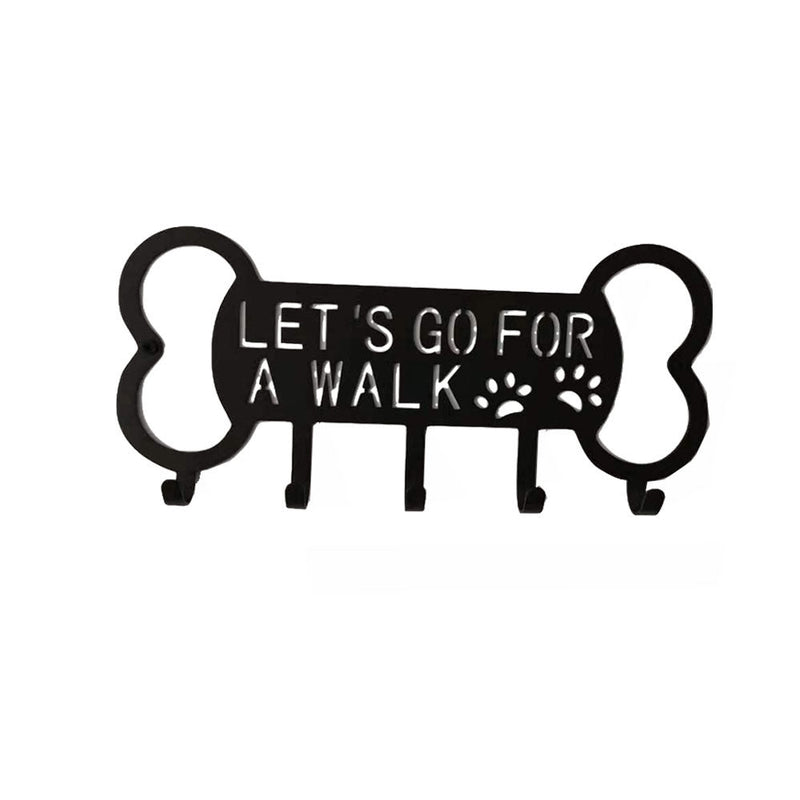 HKM-878739 Perforated Iron Art Coat Hook for Pet Clothing – Black Multi-Hook Design