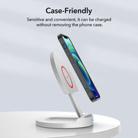 HKM-878803 Foldable 15W Wireless Charger Stand for Apple Devices - Fast Charging, Adjustable Angle