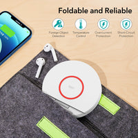 HKM-878803 Foldable 15W Wireless Charger Stand for Apple Devices - Fast Charging, Adjustable Angle