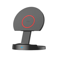HKM-878803 Foldable 15W Wireless Charger Stand for Apple Devices - Fast Charging, Adjustable Angle