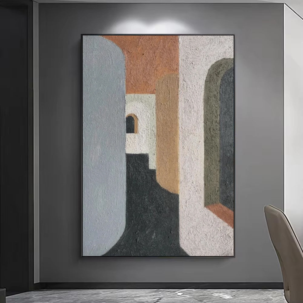 HKM-878867 Handmade Abstract Oil Painting on Canvas for Modern Home Decor, Unstretched and Frameless