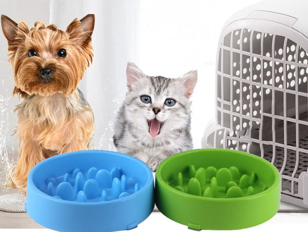 HKM-8788797 Pet Slow Feeder Bowl for Dogs and Cats - Reduces Overeating, Made from Food-Safe Plastic