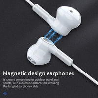 HKM-878931 USB-C Wired Magnetic Earbuds with Microphone for iPhone 15, OnePlus, and Sony Devices