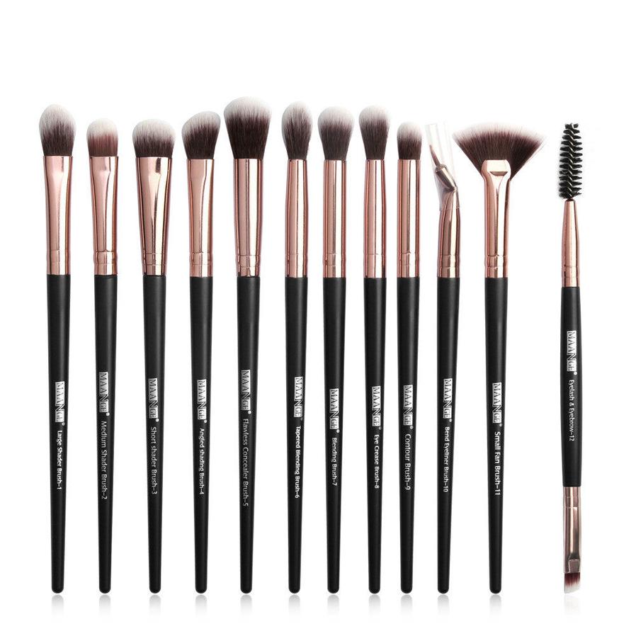 HKM-878995 13-Piece Eye Makeup Brush Set with Corrugated Silk Nylon Hair for Precision Application
