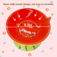 HKM-8790077 Elevated Ceramic Cat Bowl with Tilted Design for Comfortable Feeding and Anti-Vomiting for Cats and Small Dogs