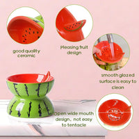 HKM-8790077 Elevated Ceramic Cat Bowl with Tilted Design for Comfortable Feeding and Anti-Vomiting for Cats and Small Dogs