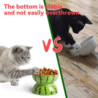 HKM-8790077 Elevated Ceramic Cat Bowl with Tilted Design for Comfortable Feeding and Anti-Vomiting for Cats and Small Dogs