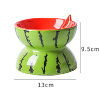 HKM-8790077 Elevated Ceramic Cat Bowl with Tilted Design for Comfortable Feeding and Anti-Vomiting for Cats and Small Dogs