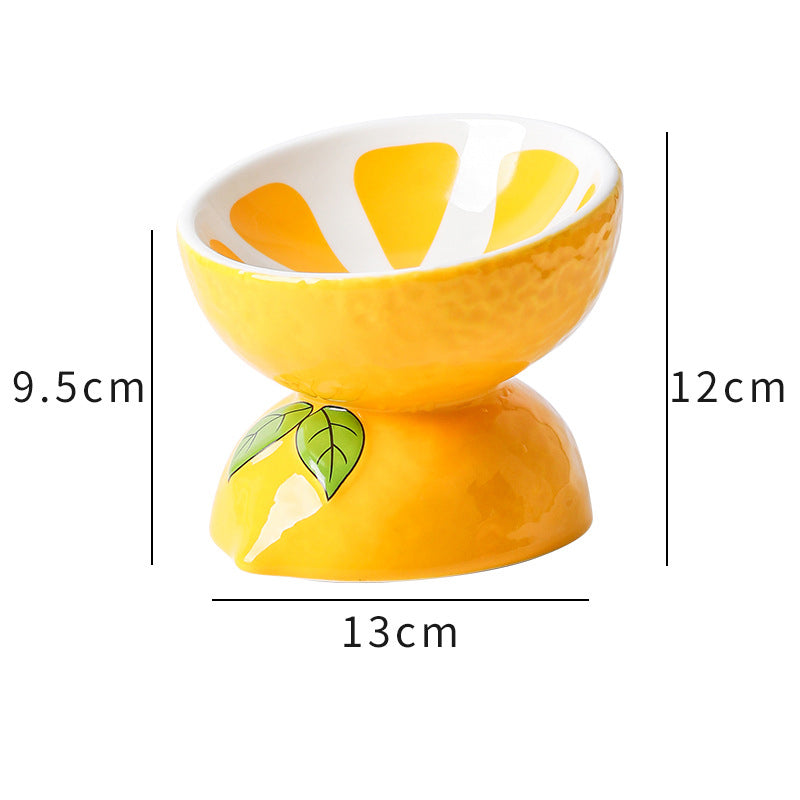 HKM-8790077 Elevated Ceramic Cat Bowl with Tilted Design for Comfortable Feeding and Anti-Vomiting for Cats and Small Dogs