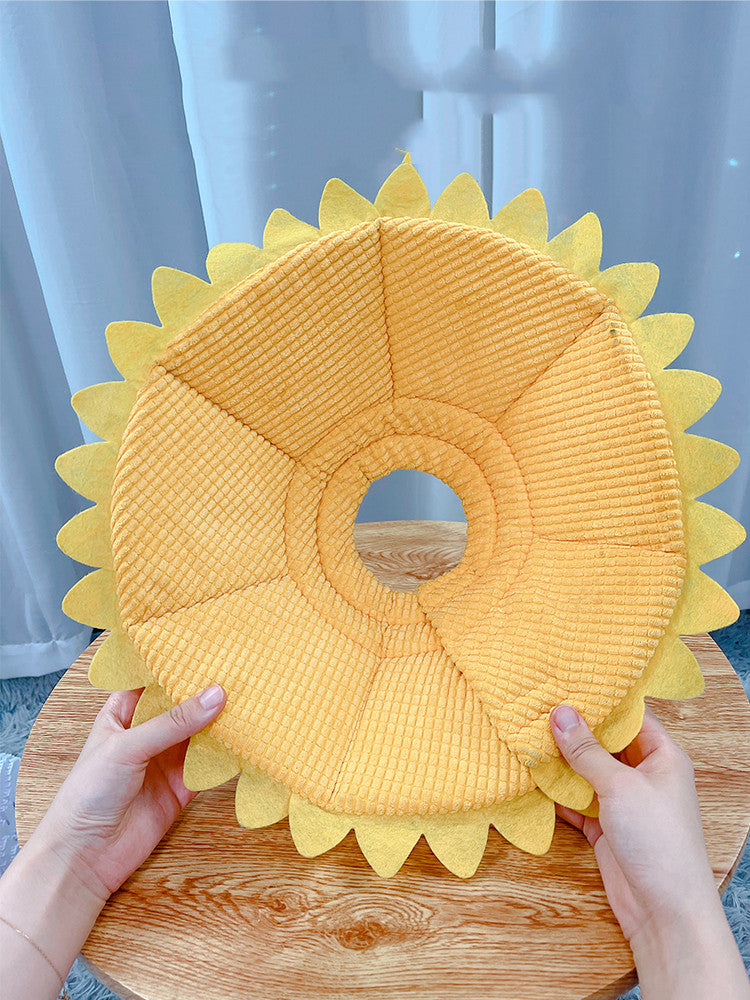 HKM-8790205 Soft Anti-Licking Headgear for Small to Medium Dogs - Sunflower Design