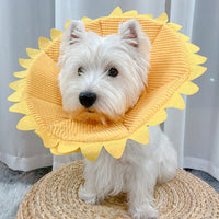 HKM-8790205 Soft Anti-Licking Headgear for Small to Medium Dogs - Sunflower Design