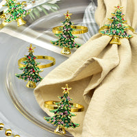 HKM-879059 Elegant Green Metal Napkin Buckle for Western-style Holiday Table Setting
