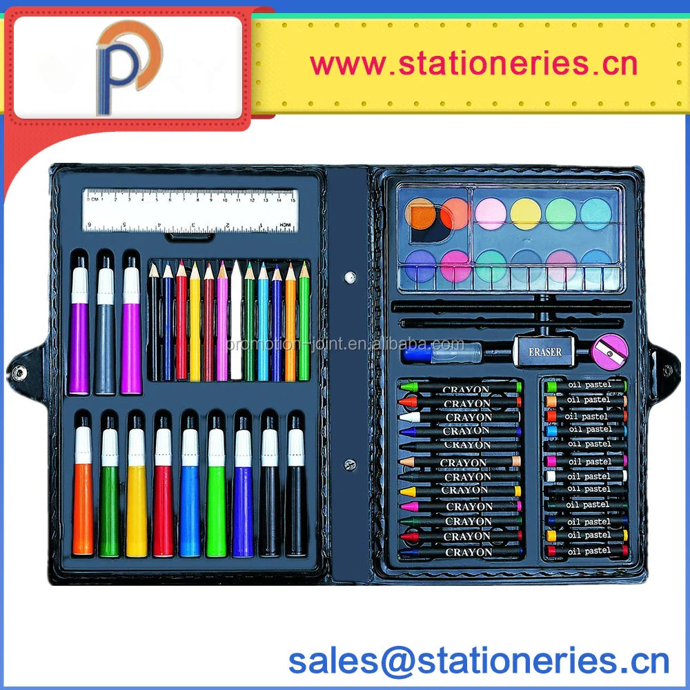HKM-879059 Kids 68-Piece Art Set with Crayons, Oil Pastels, and Pencils for Drawing and Writing