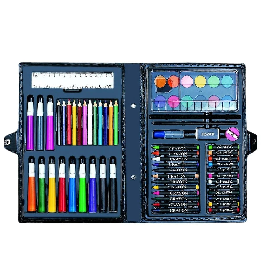 HKM-879059 Kids 68-Piece Art Set with Crayons, Oil Pastels, and Pencils for Drawing and Writing