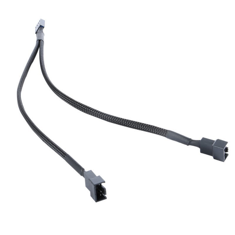 HKM-879315 4-Pin Temperature Controlled Cooling Fan Extension Cable with CPU Adapter and Mesh Design