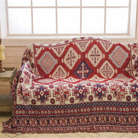 HKM-879315 Cotton Slipcover for Sectional Sofa – Multi-Purpose Towel, Geometric Pattern, Soft and Washable