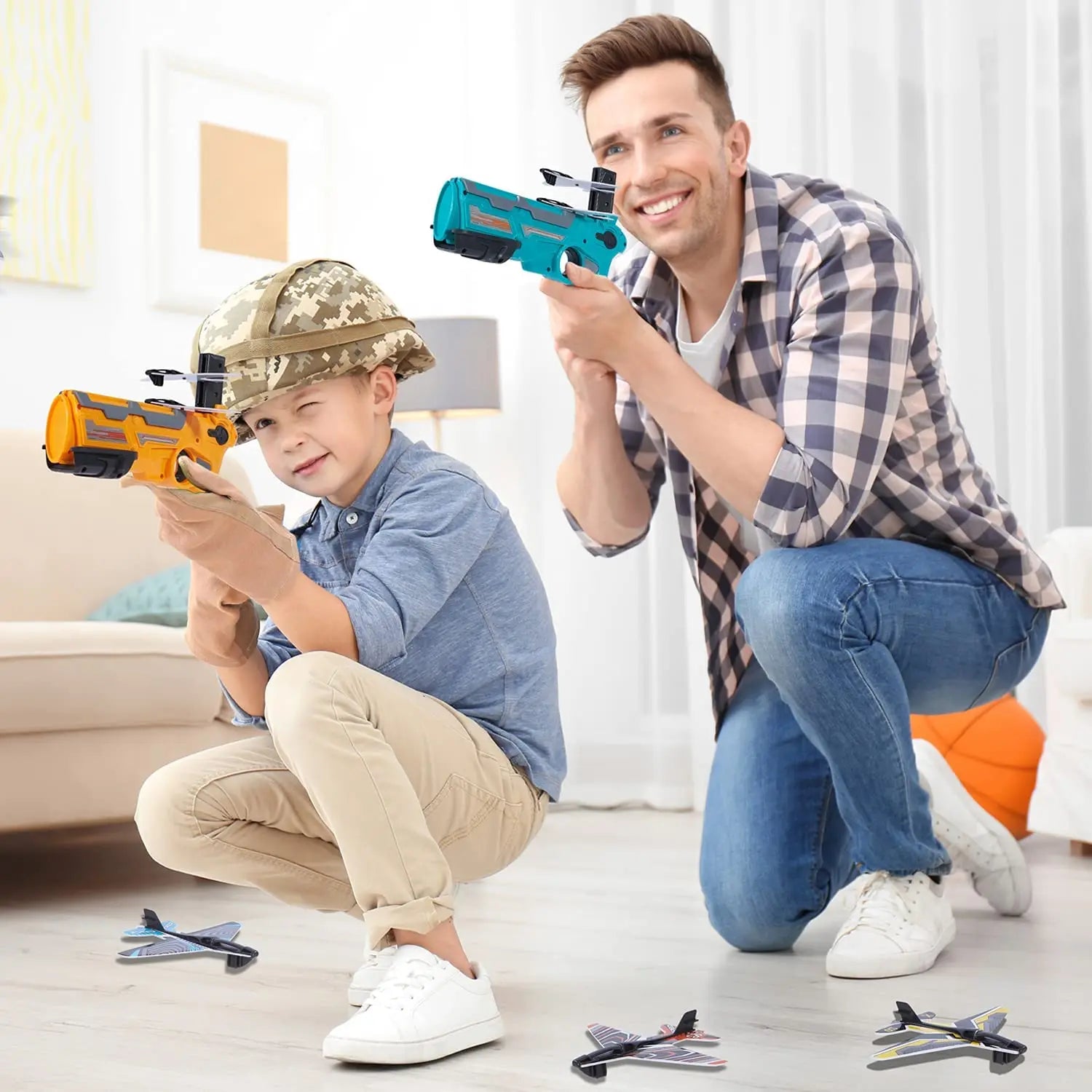 HKM-879379 Foam Glider Airplane Launcher for Outdoor Play – Fun Hand-Throw Airplane Toy for Kids