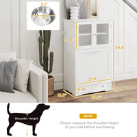HKM-8794557 Elevated Dog Feeding Station with Storage Cabinets and Side Hooks