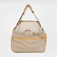 HKM-8794813 Portable Mesh Cat Shoulder Crossbody Pet Bag - Navy Blue & Khaki, 40x14x25cm