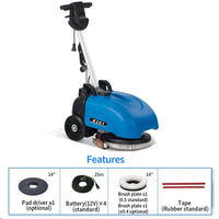 HKM-879507 Hand-Push Floor Scrubber for Efficient Scrubbing and Waxing in Industrial and Commercial Settings