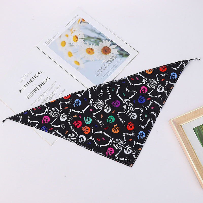HKM-8795965 Cartoon Pattern Nylon Scarf for Pets - Perfect for All Seasons and Holidays