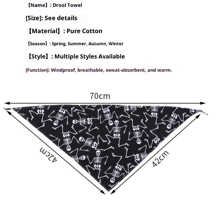 HKM-8795965 Cartoon Pattern Nylon Scarf for Pets - Perfect for All Seasons and Holidays