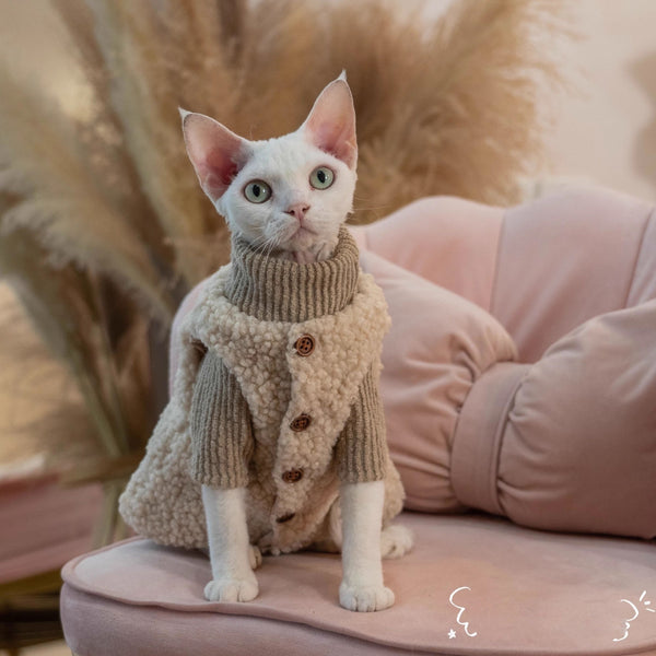 HKM-8796349 Lambswool Buckle Vest for Cats - Cozy Individual Vest or Set Options
