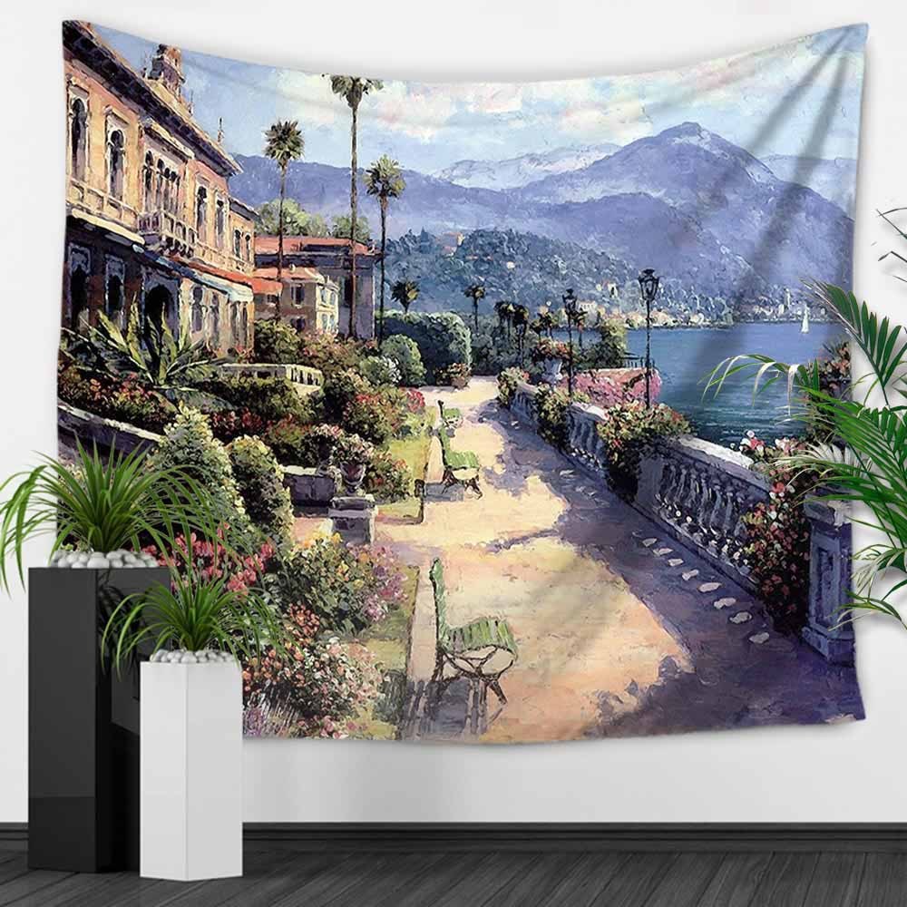 HKM-879635 Garden Wall Carpet Tapestry in Polyester Fiber - Machine Woven Decorative Fabric