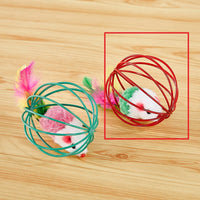 HKM-8796989 Colorful Plush Cat Toy Cage with Mouse for Nibbling Playtime