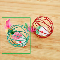 HKM-8796989 Colorful Plush Cat Toy Cage with Mouse for Nibbling Playtime