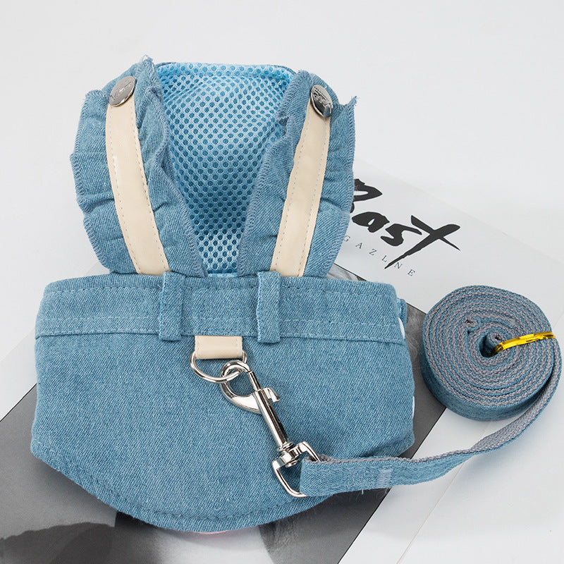 HKM-8797629 Adjustable Vest-Style Traction Rope for Small Dogs and Cats, Multiple Sizes Available