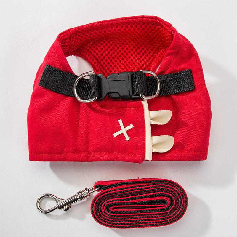 HKM-8797629 Adjustable Vest-Style Traction Rope for Small Dogs and Cats, Multiple Sizes Available